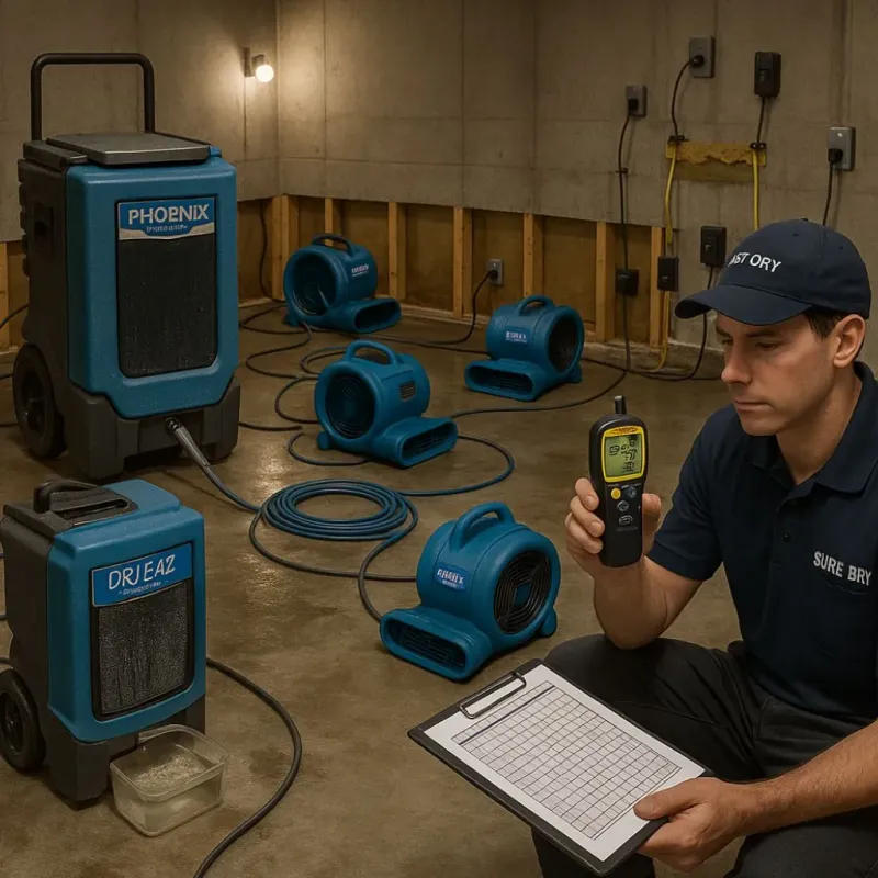 Structural Drying and Dehumidification process in Alpine, CA